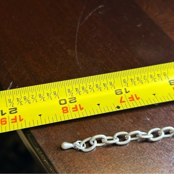 Juice Couture Chunky Silver Tone Double Chain Faux Pearl Adjustable Necklace 20" - Picture 7 of 7